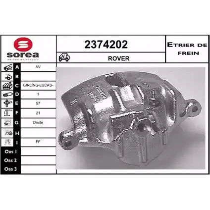 Тормозной суппорт EAI 2798870 ZS1 O9 2374202 3596404281901 изображение 0