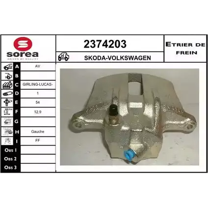 Тормозной суппорт EAI 2798871 2UO NE 2374203 3596404282007 изображение 0