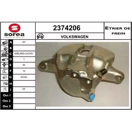 Тормозной суппорт EAI 3596404282304 G5L NQIP 2374206 2798874 изображение 0