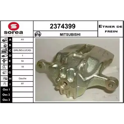 Тормозной суппорт EAI 2799040 6G4 MYKM 2374399 3596404299807