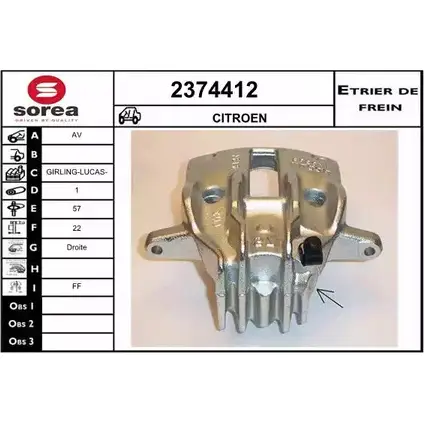 Тормозной суппорт EAI 3596404301104 2374412 2799053 3F NE7