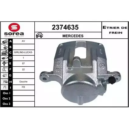 Тормозной суппорт EAI 3596404318607 SSS4A U 2374635 2799165