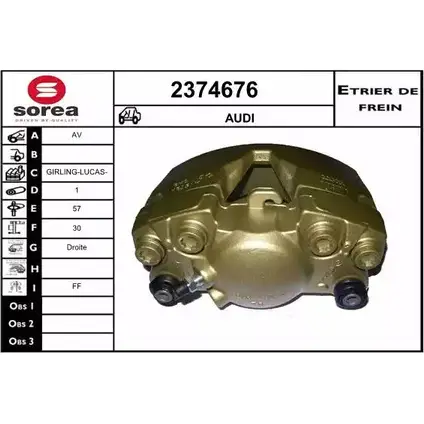 Тормозной суппорт EAI 2374676 HL1X 0F 2799198 3596404322703 изображение 0