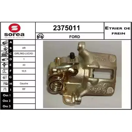 Тормозной суппорт EAI P9Y7 I 2375011 2799255 3596404329207