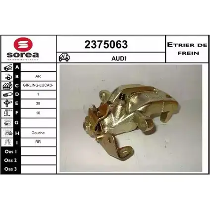 Тормозной суппорт EAI 3596404333402 2799297 IY3ZA US 2375063