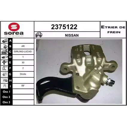 Тормозной суппорт EAI 2799343 2375122 QYW K9 3596404338308