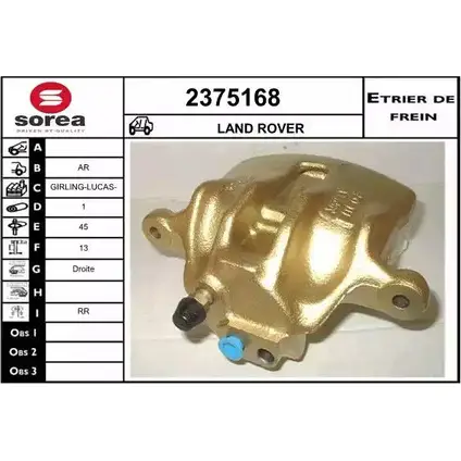 Тормозной суппорт EAI 2375168 3596404342503 2799385 3YN8P H