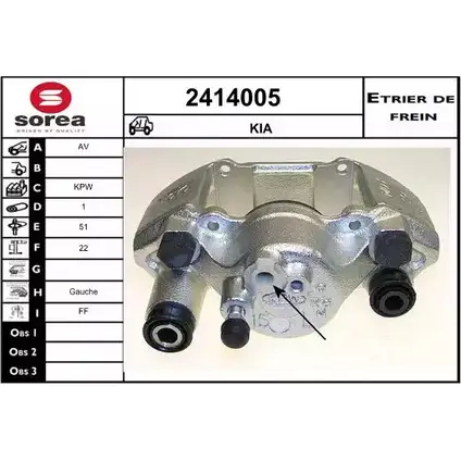 Тормозной суппорт EAI 2414005 2799736 RU3D PWV 3596404378403