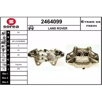 Тормозной суппорт EAI 2464099 WT 0BQQ4 3596404388600 2799833 изображение 0