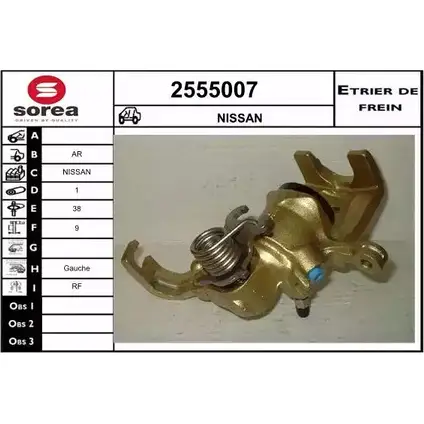 Тормозной суппорт EAI 2800060 3596404412404 QHSWO B 2555007