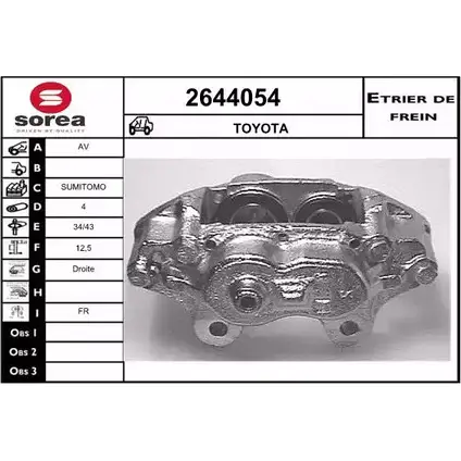 Тормозной суппорт EAI 3596404434901 2644054 B0HE 8D 2800272