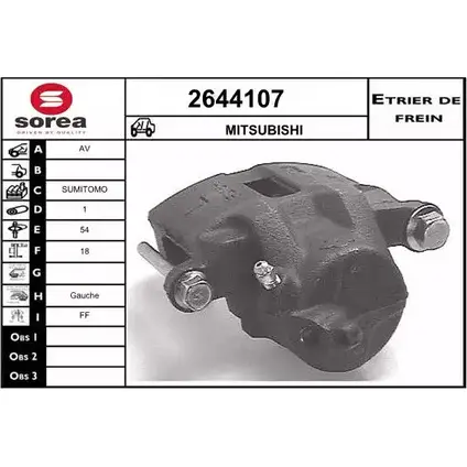 Тормозной суппорт EAI 2644107 3596404439807 2800320 FTPH 8W изображение 0