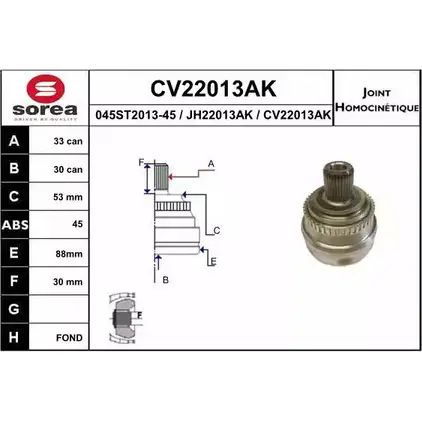 Шрус граната EAI 2803557 CV22013AK CV22013AK 045ST2 013-45