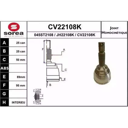 Шрус граната EAI 2803694 045ST21 08 CV22108K CV22108K изображение 0