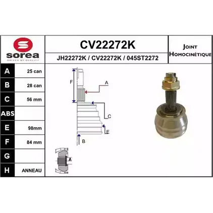 Шрус граната EAI 045S T2272 CV22272K CV22272K 2803922