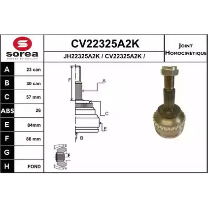 Шрус граната EAI 2804006 CV22325A2K CV22325A2K 045ST23 25-26
