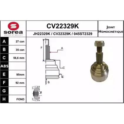 Шрус граната EAI 2804014 0 45ST2329 CV22329K CV22329K изображение 0