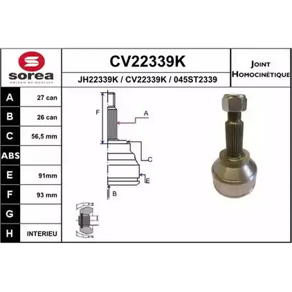 Шрус граната EAI CV22339K CV22339K 045S T2339 2804024 изображение 0
