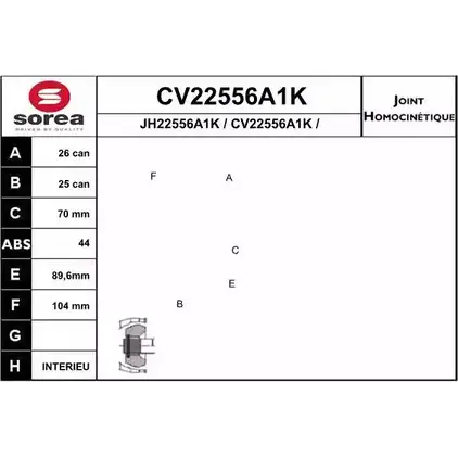 Шрус граната EAI CV22556A1K 045ST2556-4 4 CV22556A1K 2804273 изображение 0