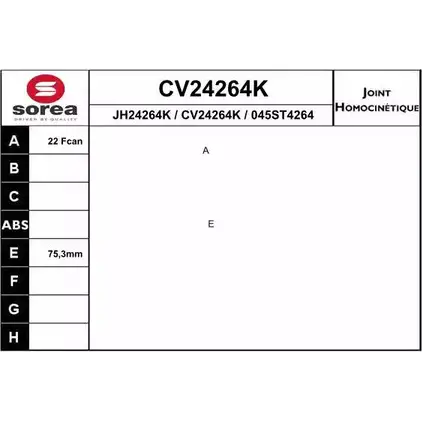 Шрус граната EAI CV24264K 2804562 045 ST4264 CV24264K изображение 0