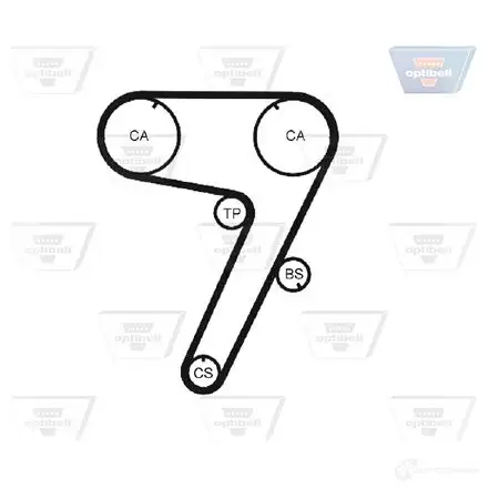 Ремень ГРМ OPTIBELT KT 1346 zrk1252 HR 99173 x 18 mm 788657 изображение 2