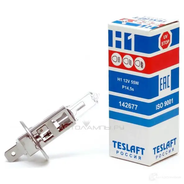Лампа галогеновая H1 55 Вт 12 В TESLAFT 142677 1439693979 TI LERB