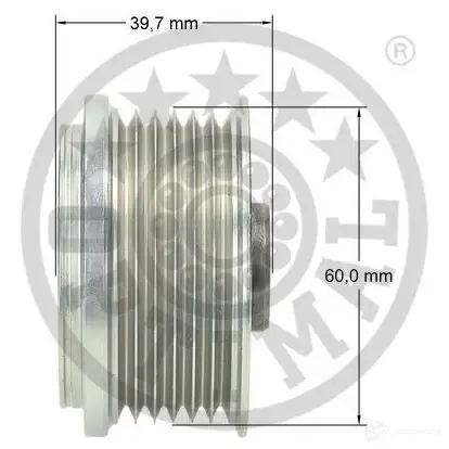 Обгонная муфта генератора OPTIMAL 1285901 4031185667876 GFWF 7PK F5-1027 изображение 2