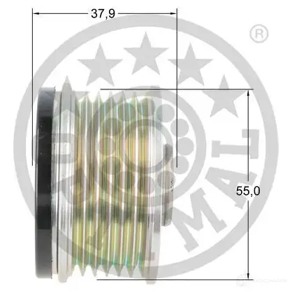 Обгонная муфта генератора OPTIMAL 1286060 4058787043556 0Q KR9PU F5-1196 изображение 2