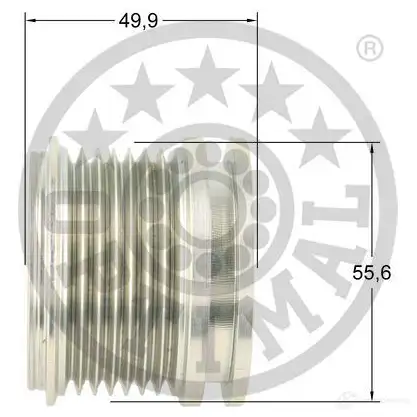 Обгонная муфта генератора OPTIMAL 1286064 4058787043594 F5-1200 NJ87D7 T изображение 2