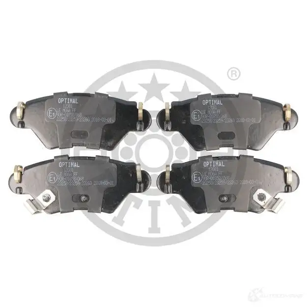 Тормозные колодки дисковые, комплект OPTIMAL 1424546677 23 258 BP-12081 23259 - Изображение 1
