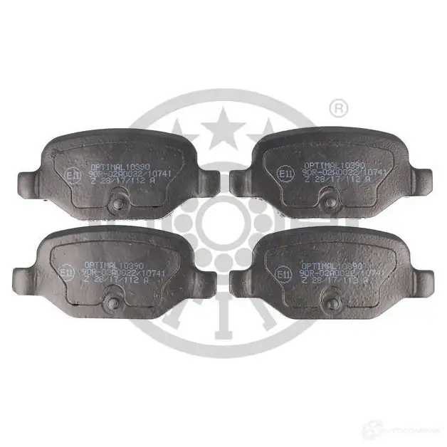 Тормозные колодки дисковые, комплект OPTIMAL 1271687 T8Q2B 10390 23 601 изображение 0