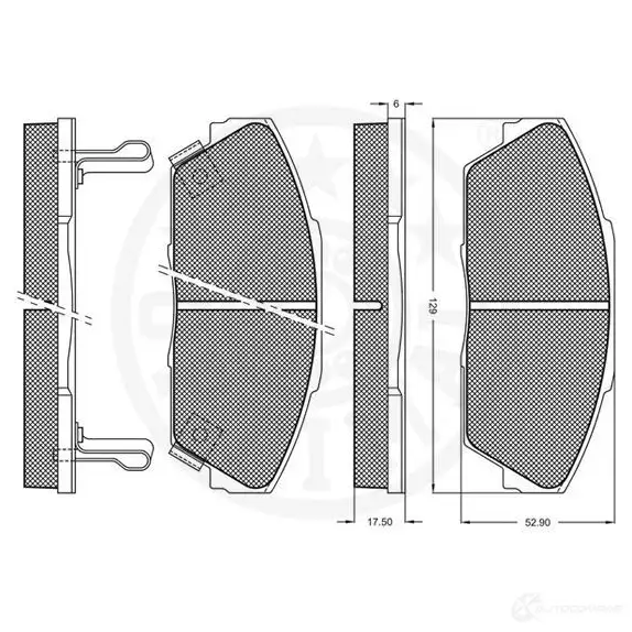 Тормозные колодки дисковые, комплект OPTIMAL 9470 20081 2006 7 1273995 изображение 2