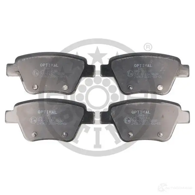 Тормозные колодки дисковые, комплект OPTIMAL 2 4563 BP-12449 1424925315 DJEMM изображение 0