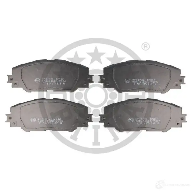 Тормозные колодки дисковые, комплект OPTIMAL BP-12312 1424925183 97BYUR 2433 7 - Изображение 1