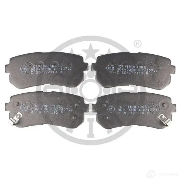Тормозные колодки дисковые, комплект OPTIMAL 1424925515 BP-12651 4058787129861 X2 WT3 - Изображение 1