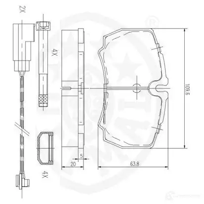 Тормозные колодки дисковые, комплект OPTIMAL 1272109 6 1L5Q 12418 4031185329941 изображение 2