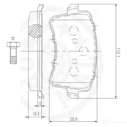 Тормозные колодки дисковые, комплект OPTIMAL 12443 O 8QIZ7 1272134 4031185337946 изображение 2