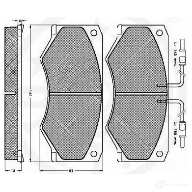 Тормозные колодки дисковые, комплект OPTIMAL 1274061 9523 2 0465 88W55N изображение 2