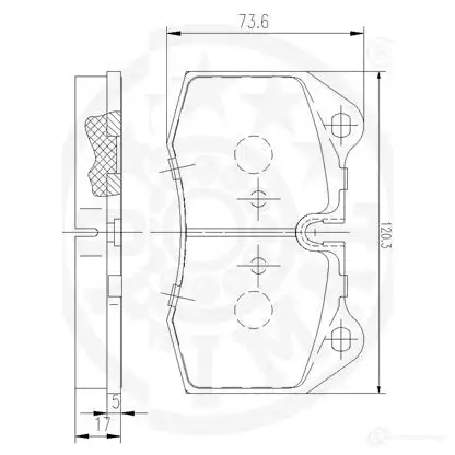 Тормозные колодки дисковые, комплект OPTIMAL VT 5UC9 1272212 12522 4031185371315 изображение 2