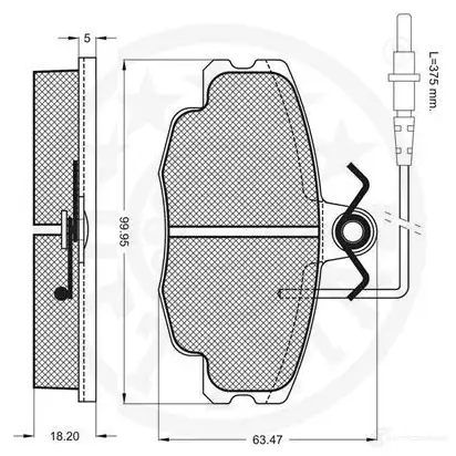 Тормозные колодки дисковые, комплект OPTIMAL 21613 1274470 9749 214 60 изображение 2