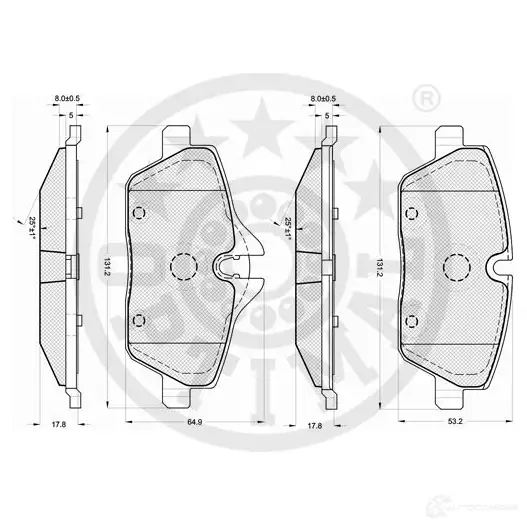 Тормозные колодки, комплект OPTIMAL 24137 234 82 12336 1272028 - Изображение 1