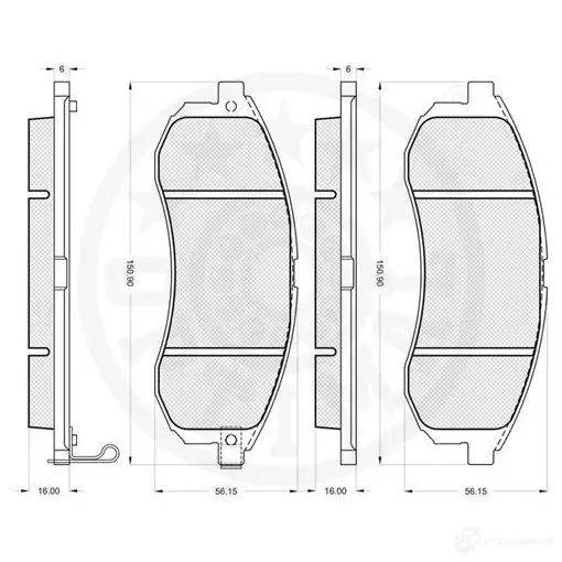 Тормозные колодки дисковые, комплект OPTIMAL JJF XN8 1271831 12117 4031185012690 изображение 2