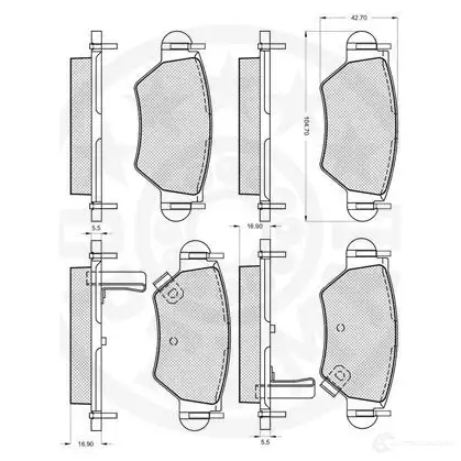 Тормозные колодки дисковые, комплект OPTIMAL 23259 1271795 12081 232 58 изображение 2