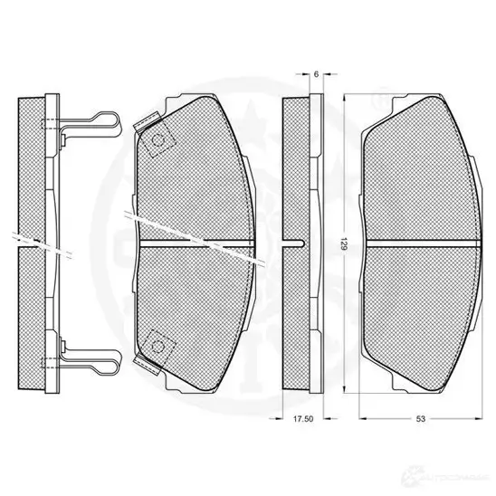 Тормозные колодки дисковые, комплект OPTIMAL 8V O19N 4031185140560 9652 1274332 изображение 2