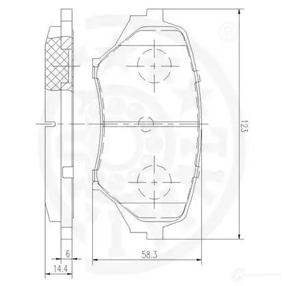 Тормозные колодки дисковые, комплект OPTIMAL 12525 4031185371346 1272215 I9 XSQF изображение 2