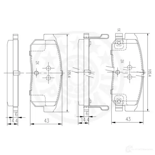 Тормозные колодки дисковые, комплект OPTIMAL TL 3RTR 4031185371018 12492 1272183 изображение 2