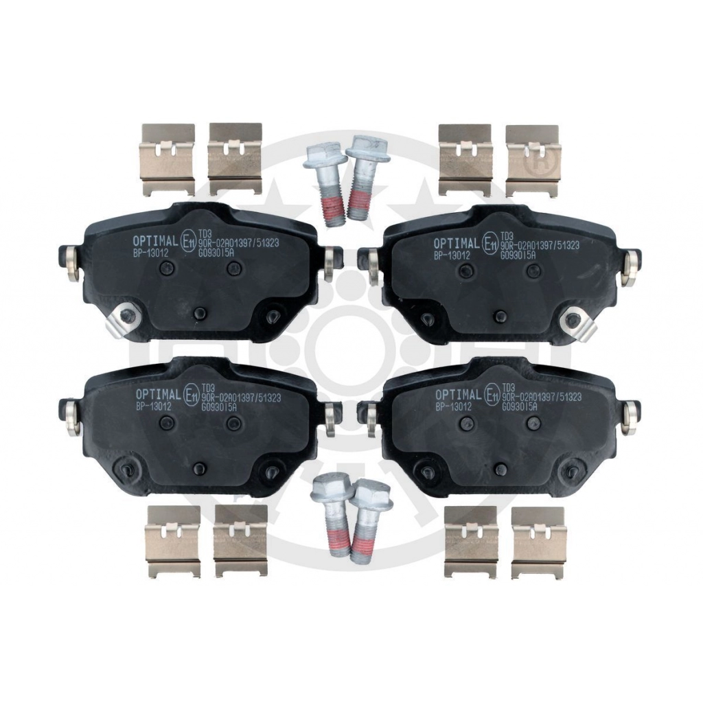 Тормозные колодки дисковые, комплект OPTIMAL 1439898318 NE 76L BP-13012 - Изображение 1