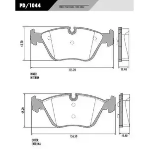 Тормозные колодки, дисковые, комплект FRAS-LE 7592 D946 7592 D947 PD/1044 2853013 изображение 0