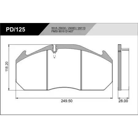 Тормозные колодки, дисковые, комплект FRAS-LE 29030 2853074 29030 28.00 PD/125_CV Advanced изображение 0