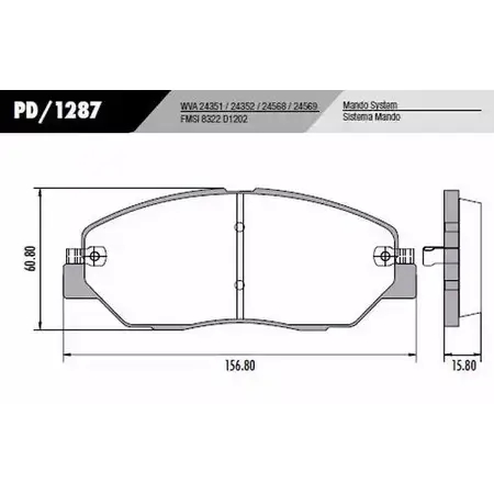 Тормозные колодки, дисковые, комплект FRAS-LE 24351 PD/1287 24352 2853079
